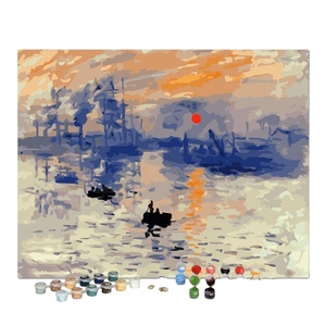 <span class=keywords><strong>Quadro</strong></span> Digitale Stampato su Tela Dipinto di Monet Alba Fai da Te Dipingi con i Numeri con Telaio - Product Image 1