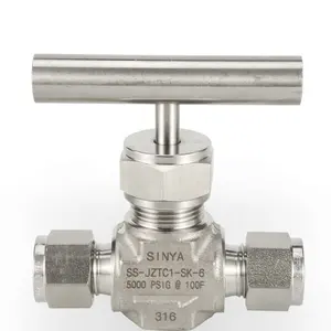 Stainless Steel 316/316L High Temperature 5000Psi Hydraulic Needle Flow Control Valve Two Ferrule Adjustable Small Needle Valve