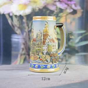<span class=keywords><strong>Chope</strong></span> à bière en porcelaine 3D en relief, motif classique Munich Allemagne, souvenir Oktoberfest, 400 ml, écologique, objet <span class=keywords><strong>de</strong></span> <span class=keywords><strong>collection</strong></span> pour vin et bière - Product Image 6