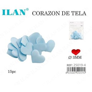 Coriandoli a Forma di Cuore in Tessuto Ilan 3mm 15pz Decorativi per Artigianato - Product Image 3