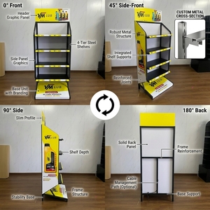 Wholesale Heavy Duty Metal Motor Oil Display <strong>Rack</strong> 4 Tier Lubricant Engine Oil Stand Automotive Lube Station Merchandiser Fixture - Product Image 3