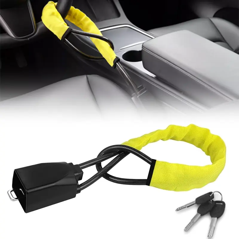 Blocco antifurto universale della cintura di sicurezza della serratura del volante dell'automobile con 3 chiavi per i veicoli dell'automobile camion SUV Van
