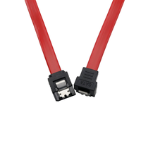Serial ATA Red 7Pin Sata SATA a Cable de 90 grados para computadora de disco duro 6 Gbps SATA 3,0 Cable con pestillo de bloqueo