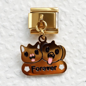Italian Dog Paw Puppy Series Stainless Steel Electroplated Pendant Trendy DIY Unisex <b>Bracelet</b> Charms Made Yiwu for Business - Product Image 2