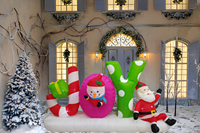 Meilleure Vente : Décoration Gonflable Extérieure LED DC IP44 de 2,4 m (8FT) avec Père Noël et le Motif JOY, Écologique pour Noël