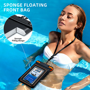 เคสโทรศัพท์กันน้ำแบบลอยน้ำได้ IPX8 พร้อมช่องใส่ของสองช่อง  ซองกันน้ำแบบฟองน้ำสำหรับขายส่ง ใช้สำหรับกีฬาทางน้ำกลางแจ้ง - Product Image 2