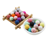 Perles de dentition en silicone sans BPA, qualité alimentaire, pour bébés, en vrac, 15 mm, lettres