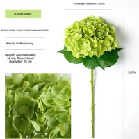 Bunga Hydrangea PU Besar 176 Kelopak, Tekstur Lembut, Cetak 3D, Bunga Artifisial, Dekorasi Hotel, Pernikahan, Hari Valentine