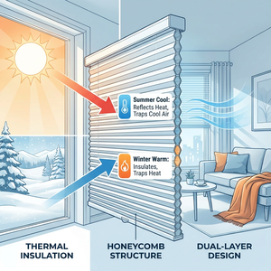 Persianas Modernas Inalámbricas de Poliéster con Diseño de Panal, Cortina Vertical para Ventana Francesa, Ecológica, Opaca, Personalizada, Fácil de Instalar - Product Image 4