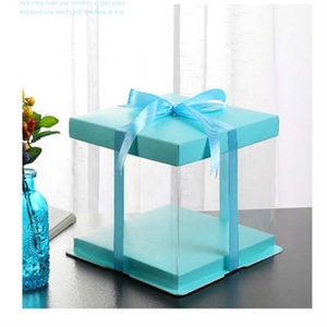 Professional Design Customized Biodegradable Blue Transparent Wedding Birthday Party Cake <b>Boxes</b> - Product Image 3