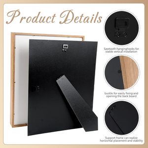 Wooden Shadow Box <b>Frame</b> Square Brown Modern Flower Display Case 3CM 5CM Deep Glass Front Wall <b>Mount</b> Decor - Product Image 3