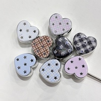 Perles acryliques en vrac à motif quadrillé argenté, étoiles à cinq branches et cœurs, pour loisirs créatifs, stylos perlés, cordons de téléphone et porte-clés