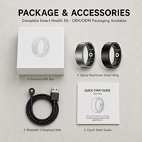 Bague Intelligente Ultra Légère en Aluminium Spatial 8mm, Suivi de Santé, Podomètre, Compteur de Calories et de Distance, Étanche IP68, Utilisation Quotidienne