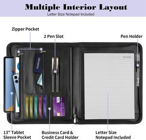 Portafolio de Cuero con Organizador, Bloc de Notas de 25 Páginas, Funda para Tablet de 13 Pulgadas, Carpeta Profesional con Cierre para <span class=keywords><strong>Documentos</strong></span> - Product Image 3