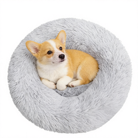 Lit pour animaux de compagnie en velours éponge moderne, solide, moelleux, en forme de donut, luxueux, pour chat et chien, très résistant, extra large, personnalisé, confortable