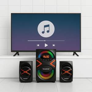 Boytone BT-326F 2.1 système de cinéma maison avec 40 Watts de <span class=keywords><strong>puissance</strong></span> pour Bluetooth FM Radio SD USB Ports de lecture numérique - Product Image 1