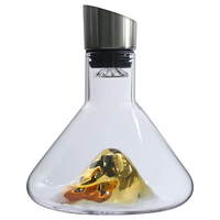 Décanteur à vin en verre conique en gros avec couvercle aérateur, design montagne volcanique, décanteur aérateur à vin disponible en plusieurs couleurs