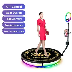 Yeni taşınabilir otomatik 360 fotoğraf kabini Selfie dönen aksesuarlar 360 Photobooth parti 68cm için hafif makineli doldurun