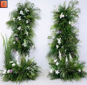 Composition florale artificielle réaliste pour allée de mariage, faite à la main, verdure sauvage, chemin de fleurs pour allée, photomaton, haute qualité - Product Image 1