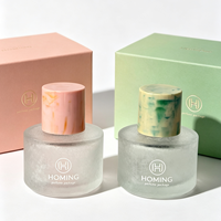 Botol Parfum Kaca Mewah Custom Grosir Kosong 30ml 50ml 100ml Botol Parfum Bulat Frosted Silinder Dengan Sprayer Dan Tutup