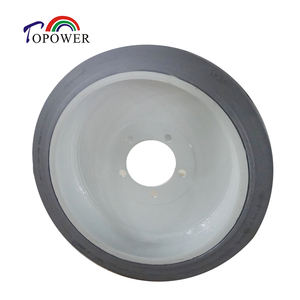 Rueda de ensamblaje para elevador de tijera JLG, llanta de acero 16x5, rodamiento liso, para uso en planta de fabricación - Product Image 2