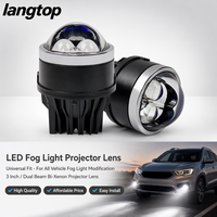 Phare antibrouillard Bi-LED étanche avec lentille optique HD, projecteur de phare antibrouillard à double faisceau de 3 pouces pour Toyota Honda Nissan