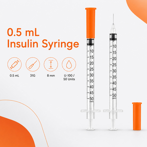 <span class=keywords><strong>Jeringa</strong></span> de Insulina Desechable Certificada para Seguridad en Fábrica, 0.5mL 31G 6mm 8mm, Esterilizada con EO, Venta al por Mayor, 100/Caja - Product Image 2