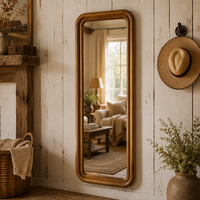 Miroir mural décoratif style nordique, accent décoratif pour la maison, 76,2*3,18*76,2CM, miroir mural en bois antique pour la décoration intérieure