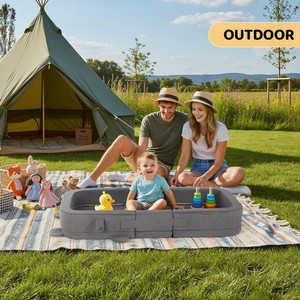 Letti da Terra per Bambini Comodi e Sicuri con Schiuma Morbida, Rivestimento Lavabile e Maniglia <span class=keywords><strong>Portatile</strong></span> - Product Image 5