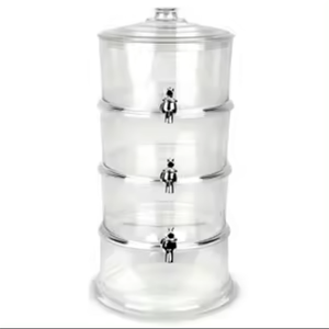 3 Tier Stackable chủ với nắp Acrylic đồ uống hiển thị với spigots rõ ràng đồ uống Dispenser với Ice dưới cho các bên - Product Image 3