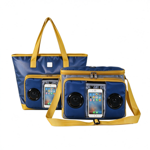 <b>Outdoor</b> Waterproof Insulated Polyester Ultra-Slim Picnic Travel <b>Cooler</b> Lunch Bag with Bluetooth Speakers - Product Image 5
