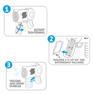 Pistola de <span class=keywords><strong>Burbujas</strong></span> Eléctrica con 10 Boquillas, Luces LED, Máquina Automática de <span class=keywords><strong>Burbujas</strong></span> para Niños - Product Image 5