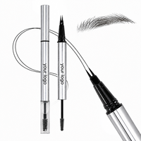 Crayon à sourcils 2-en-1 et gel fixateur transparent pour sourcils, gel coiffant pour sourcils, crayon à sourcils, marque privée