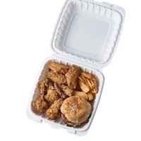 Boîte à lunch américaine Packtastic de 9 pouces à compartiment unique, boîte d'emballage alimentaire en plastique monobloc, boîte à emporter MFPP, boîte à burger