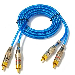 สายเคเบิลเสียงและวิดีโอ RCA 2 ต่อ RCA 2 สำหรับรถยนต์ ชุบทอง ป้องกันสัญญาณรบกวน สายขยายเครื่องเสียงรถยนต์ ความยาว 1 ม. 3 ม. 5 ม. หรือความยาวตามสั่ง - Product Image 5