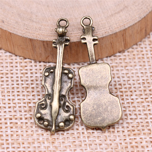 Accessoire de bijouterie en alliage de zinc multicolore, 32x11mm, 2.6g, pendentif <span class=keywords><strong>violoncelle</strong></span> pour le sport et la musique - Product Image 4