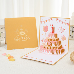 Biglietto <span class=keywords><strong>di</strong></span> <span class=keywords><strong>Auguri</strong></span> 3D Pop-up, Biglietto <span class=keywords><strong>di</strong></span> <span class=keywords><strong>Buon</strong></span> <span class=keywords><strong>Compleanno</strong></span>, Scultura <span class=keywords><strong>di</strong></span> Carta Fatta a Mano, Ornamento Decorativo <span class=keywords><strong>di</strong></span> Alta Qualità con Polvere Dorata - Product Image 5