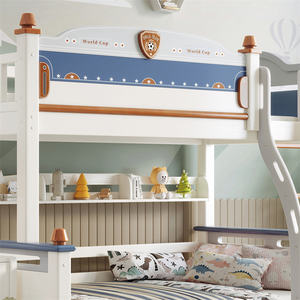 Ensembles de meubles pour enfants lit pour enfants meubles de chambre à coucher meubles en bois pour enfants lit superposé avec toboggan lit mezzanine pour enfants avec rangement - Product Image 3