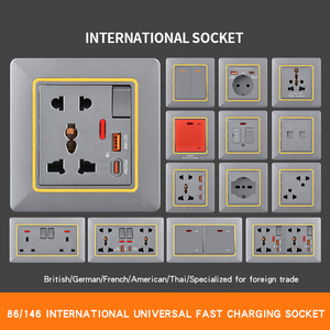 Ôn Châu nhà máy <span class=keywords><strong>2</strong></span> <span class=keywords><strong>Gang</strong></span> tường chuyển đổi ODM/OEM cảm ứng chuyển đổi ánh sáng PC Bảng điều chỉnh cho các thiết bị điện 13A Max. current 250V Max. - Product Image 4