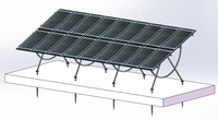 Steel Flat Ground Rack Solar PV Panel Mounting Brackets Structure Adjustable Angle Solar Panel Mount Pole Stand