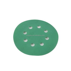 กระดาษทรายสีเขียว 8 รู ขนาด 125 มม. 5 นิ้ว แบบกลม พร้อมแผ่นรองกาว - Product Image 1