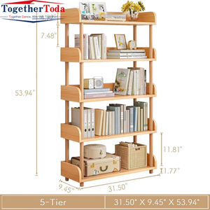 Estante para Libros de Madera Resistente, Lujoso, Moderno y Elegante, Ahorra Espacio, para Sala de Estar o Estudio - Product Image 6