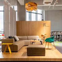 Canapé-lit modulaire en tissu de style européen, design personnalisé, rembourrage doux, structure en bois pour hall d'hôtel de luxe et entreprises