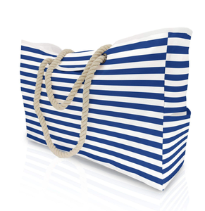 Bolsa de playa grande de lona de algodón ecológica, portátil, con logotipo personalizado, multiusos, para compras. - Product Image 3