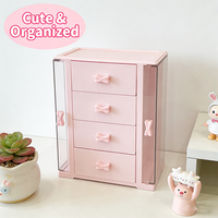 Vente en gros de commodes personnalisées à deux ou quatre niveaux avec tiroirs en PET, organisateurs de rangement pour bijoux et maquillage