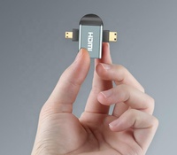 En gros Premium OEM Micro HDMI Mini HDMI mâle à HDMI femelle 2 en 1 convertisseur adaptateur en alliage d'aluminium 2K