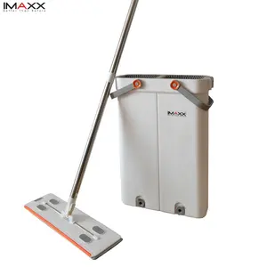 IMAXX grosir alat pel mikrofiber, pel basah dan kering 360 dengan ember pembersih lantai rumah dua kain pel