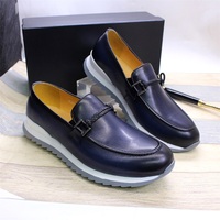 Mocassins de Luxe Personnalisés en Cuir pour Hommes, Confortables à Semelle Plate Noire, Chaussures Décontractées Sportives Faites Main Couleur Patine