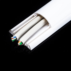 N. 3 30mm/1.18 "H di larghezza esterna in plastica bianca cavo Trunking cordino pavimento con supporto adesivo decorativo elettrico - Product Image 1