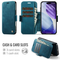 Étui CaseMe rétro vintage bleu pour iPhone 18 Pro Max avec fonction portefeuille